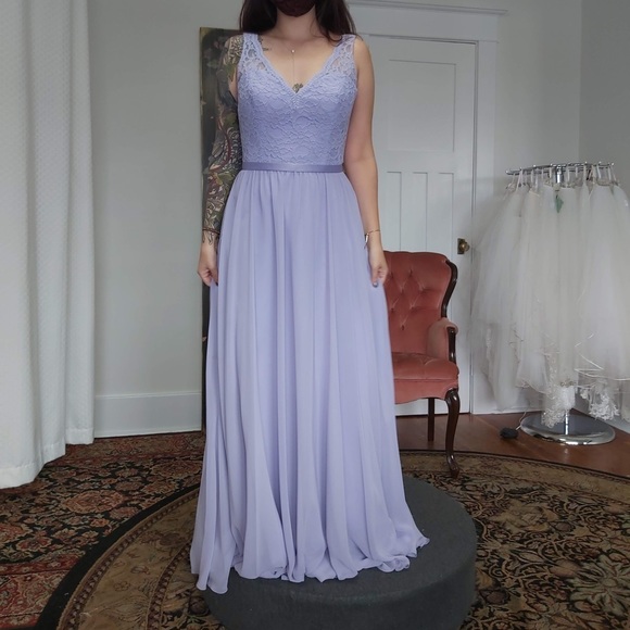 Morilee Gorgeous Lacey Lilac Bridesmaid, Prom, Alternative Wedding Dress (NWOT) - Picture 1 of 16
